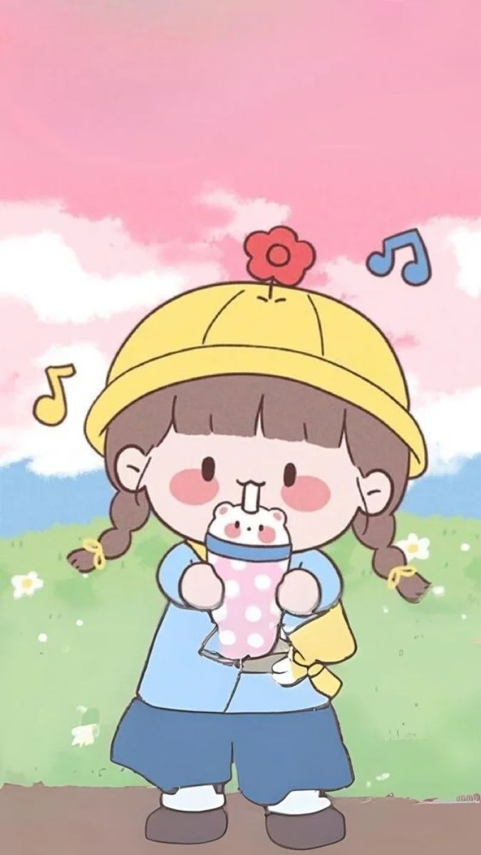 mẫu nền Ảnh hoạt hình cute dễ thương nhất