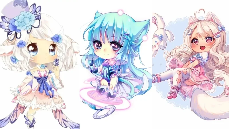 Hình ảnh nữ chibi cute phong cách anime cực kỳ xinh xắn