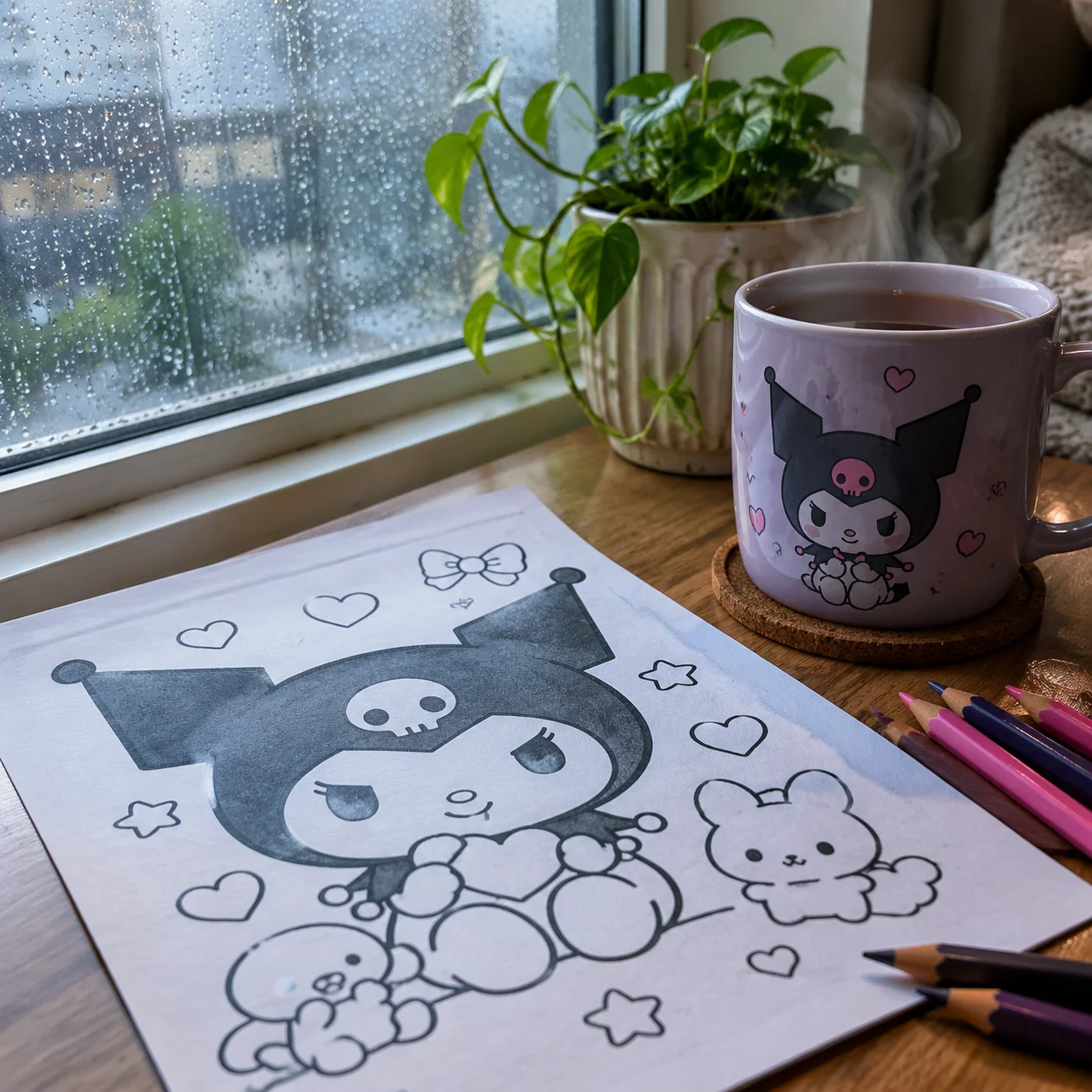 Mẫu tranh tô màu kuromi thứ 31