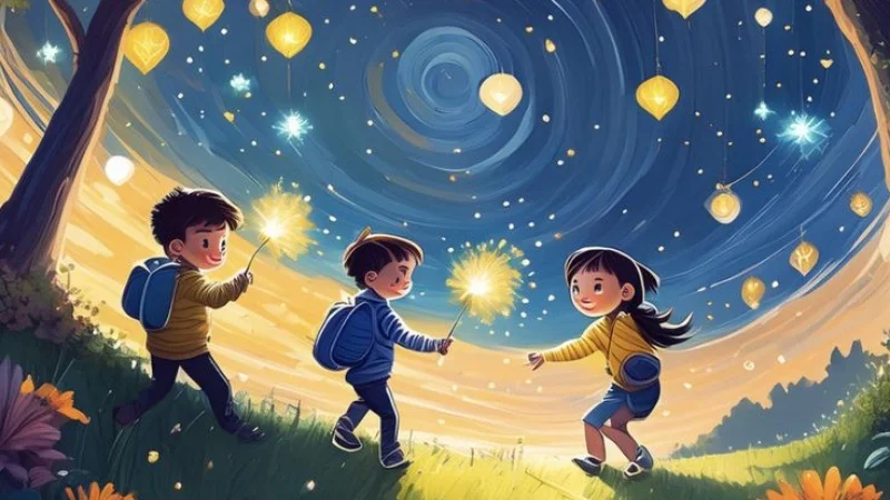 Tranh vẽ rước đèn Trung Thu vui nhộn (2)