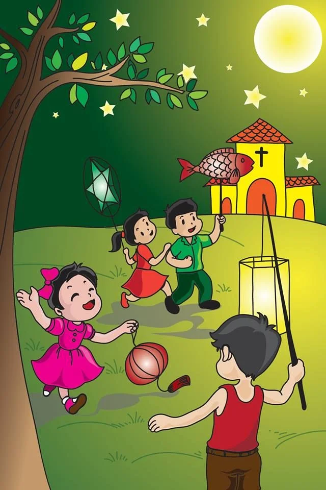 Tranh thiếu nhi vui Tết Trung Thu 7