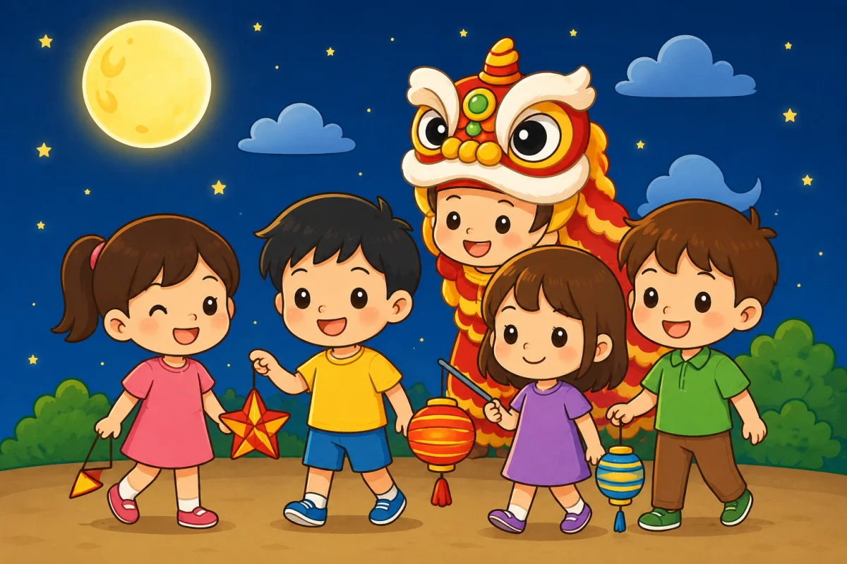 Tranh thiếu nhi vui Tết Trung Thu 10