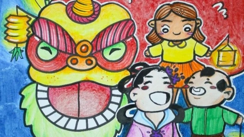 Vẽ tranh múa Lân trong đêm Trung Thu (3)