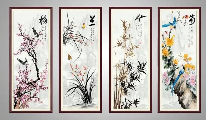 Diện tích không gian sống lớn nhỏ sẽ có kích thước tranh tứ quý tương ứng