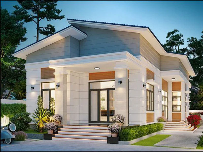 nhà cấp 4 mái lệch