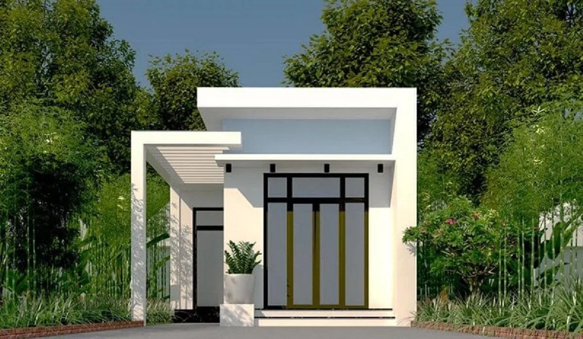 Mẫu nhà ống cấp 4 đẹp, đơn giản với 2 phòng ngủ ở nông thôn