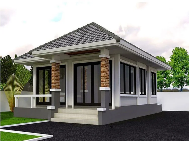 Mẫu nhà cấp 4 đẹp giá rẻ 300 triệu mái Nhật hiện đại