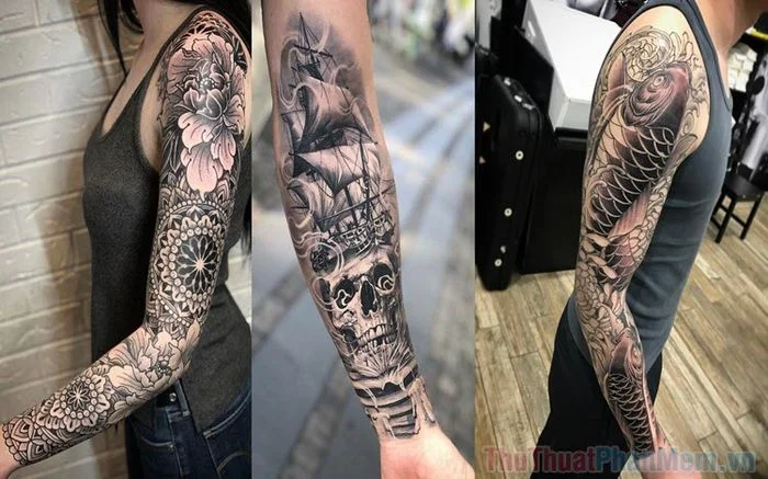 Bộ sưu tập hình xăm tô đen độc đáo trên cánh tay