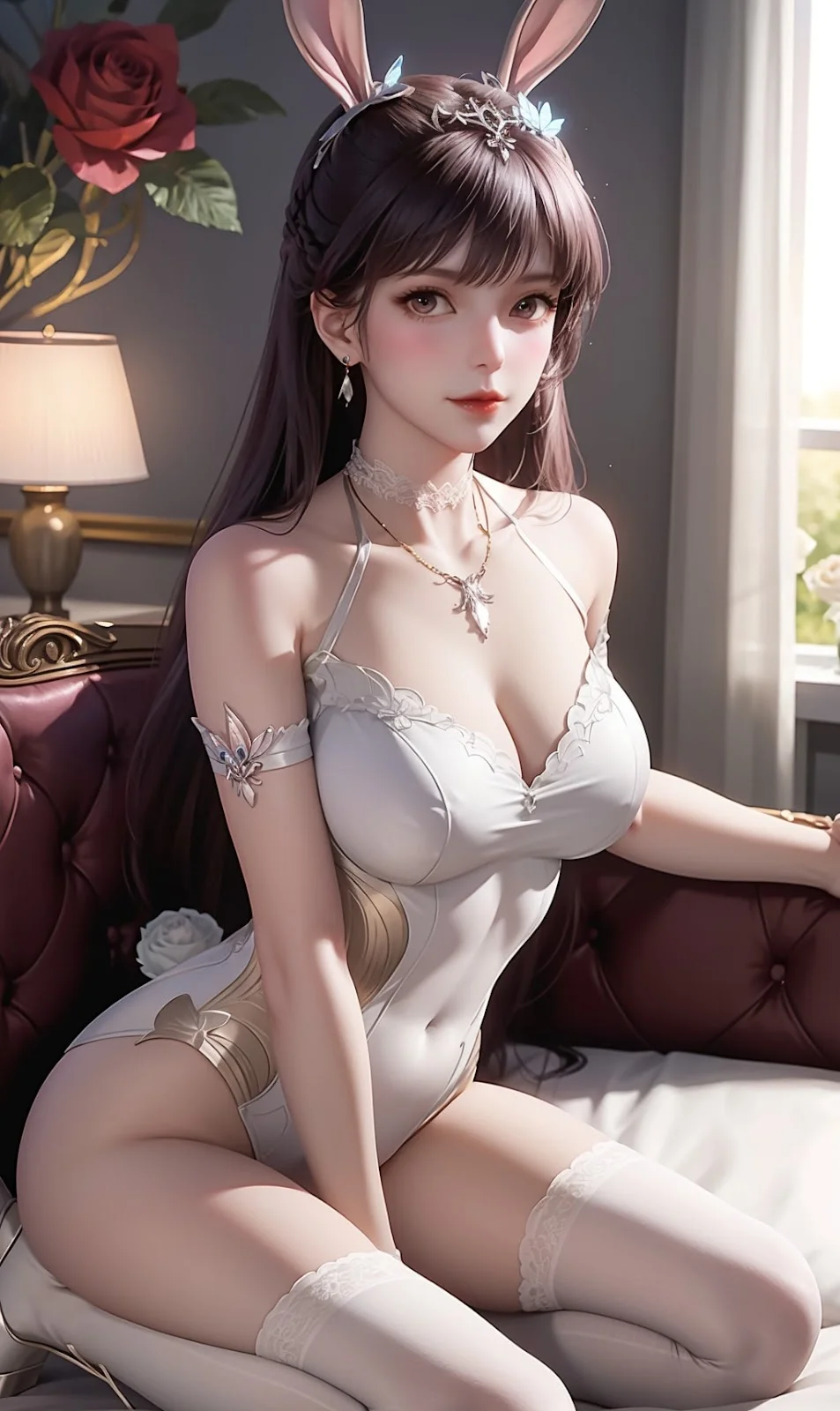 Ảnh hentai 3d nhân vật nữ mặc đồ gợi cảm với tai thỏ cực xinh