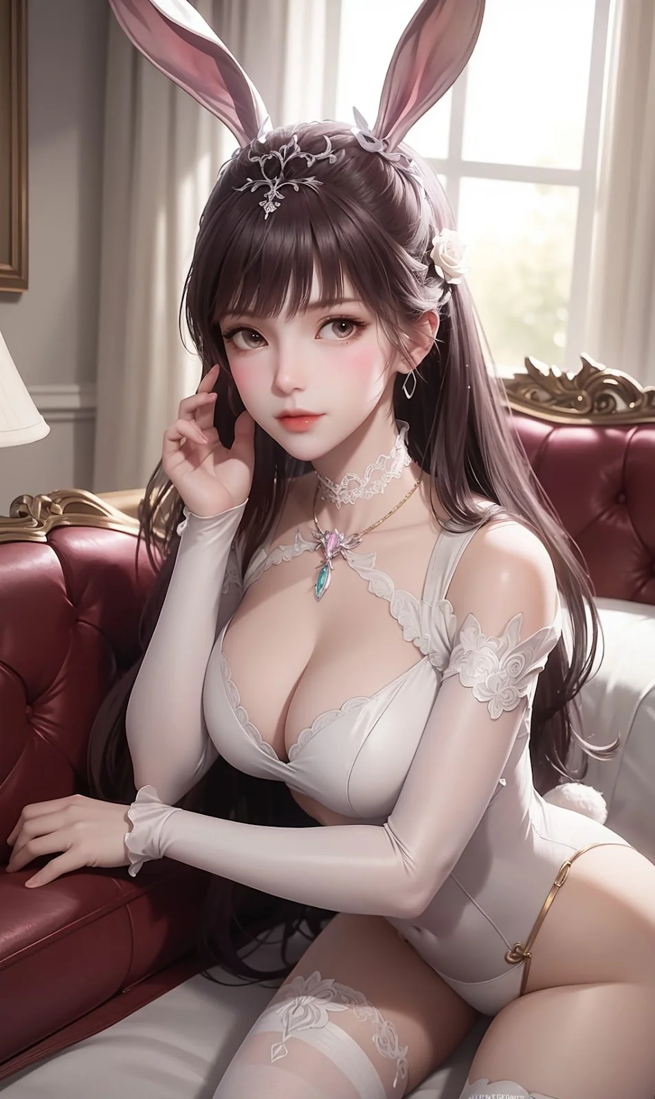 Ảnh hentai 3d nhân vật nữ đeo tai thỏ phong cách quyến rũ
