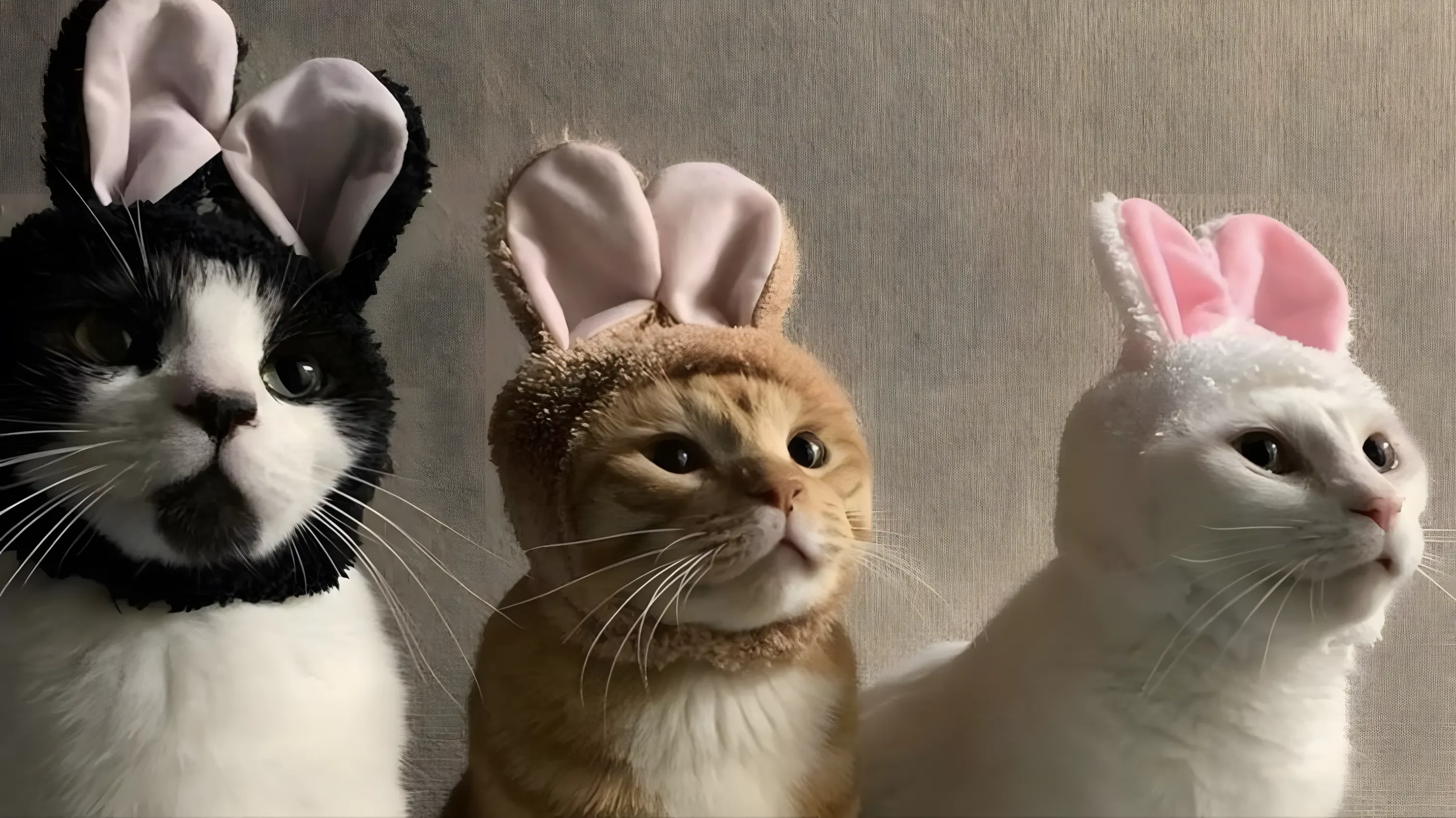 Ảnh mèo meme đội mũ tai thỏ đáng yêu