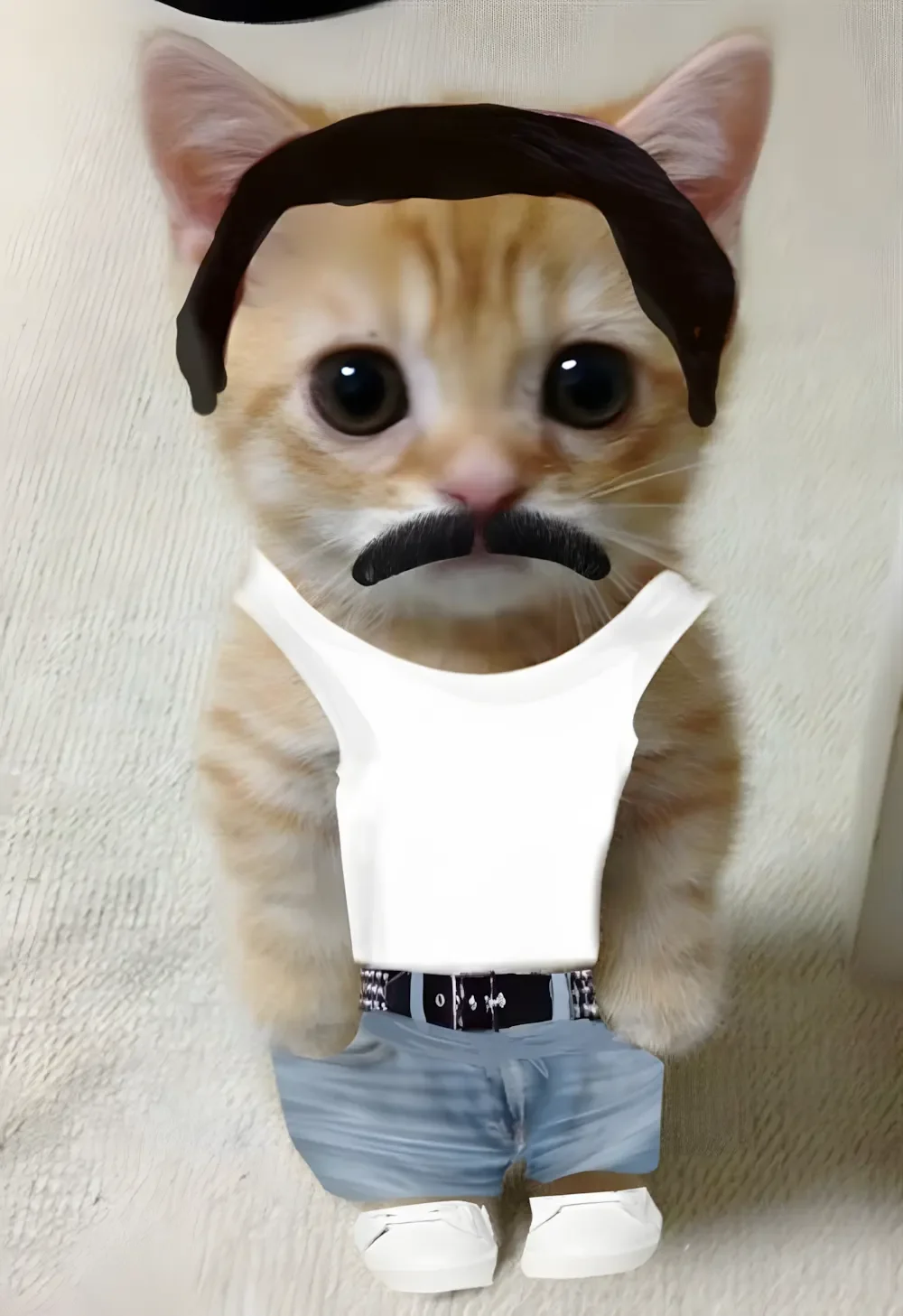 ảnh mèo meme Freddie Mercury hài hước đáng yêu