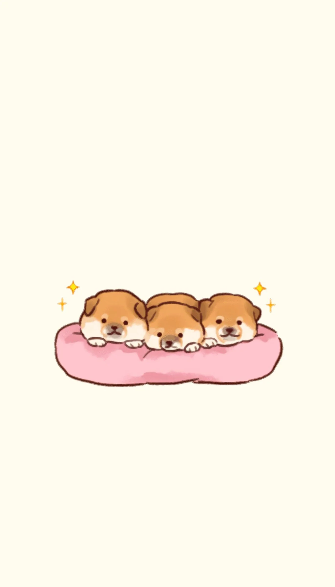 Hình nền cute những chú cún con trên nệm