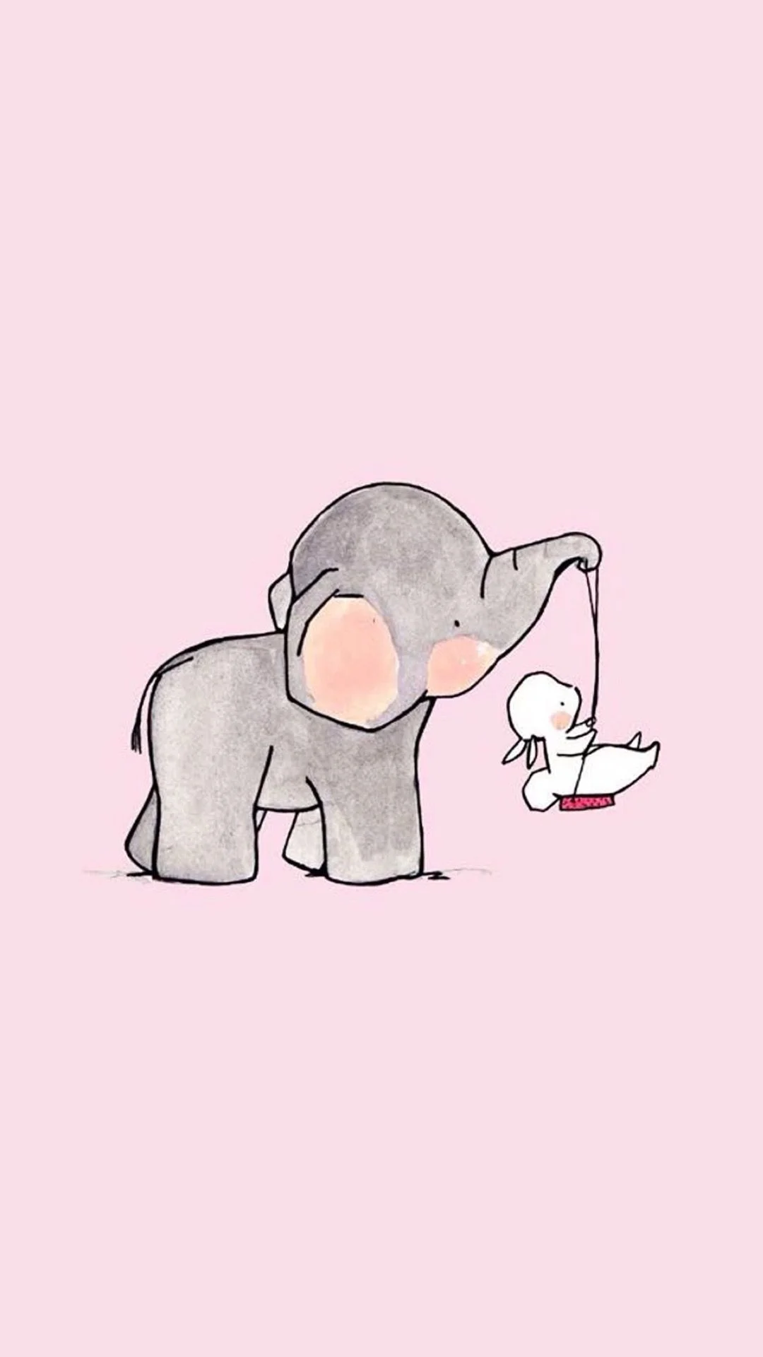 Hình nền cute voi con chơi xích đu
