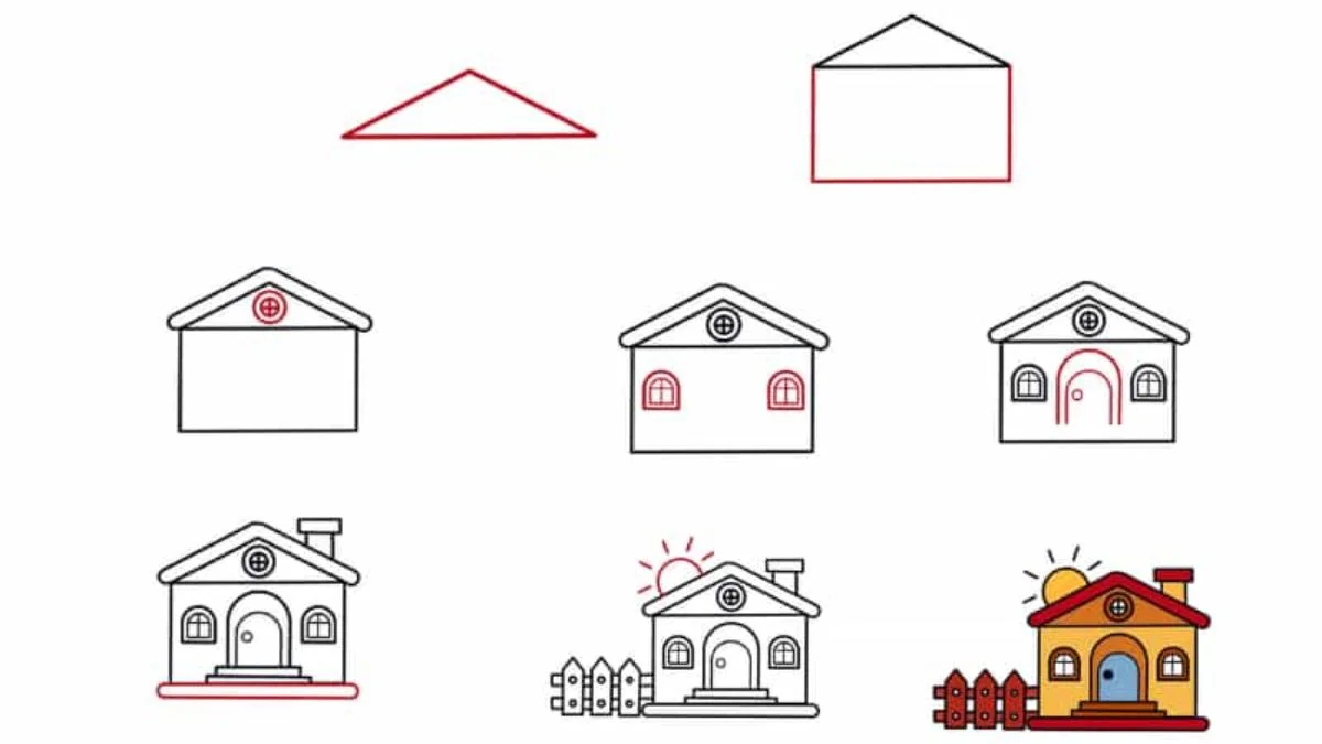 30+ cách vẽ ngôi nhà đẹp đơn giản chi tiết dễ vẽ nhất (3)