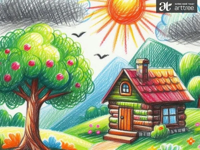 Hình ảnh: Top 10 bài vẽ tranh ngôi nhà (Nguồn tham khảo) (2)