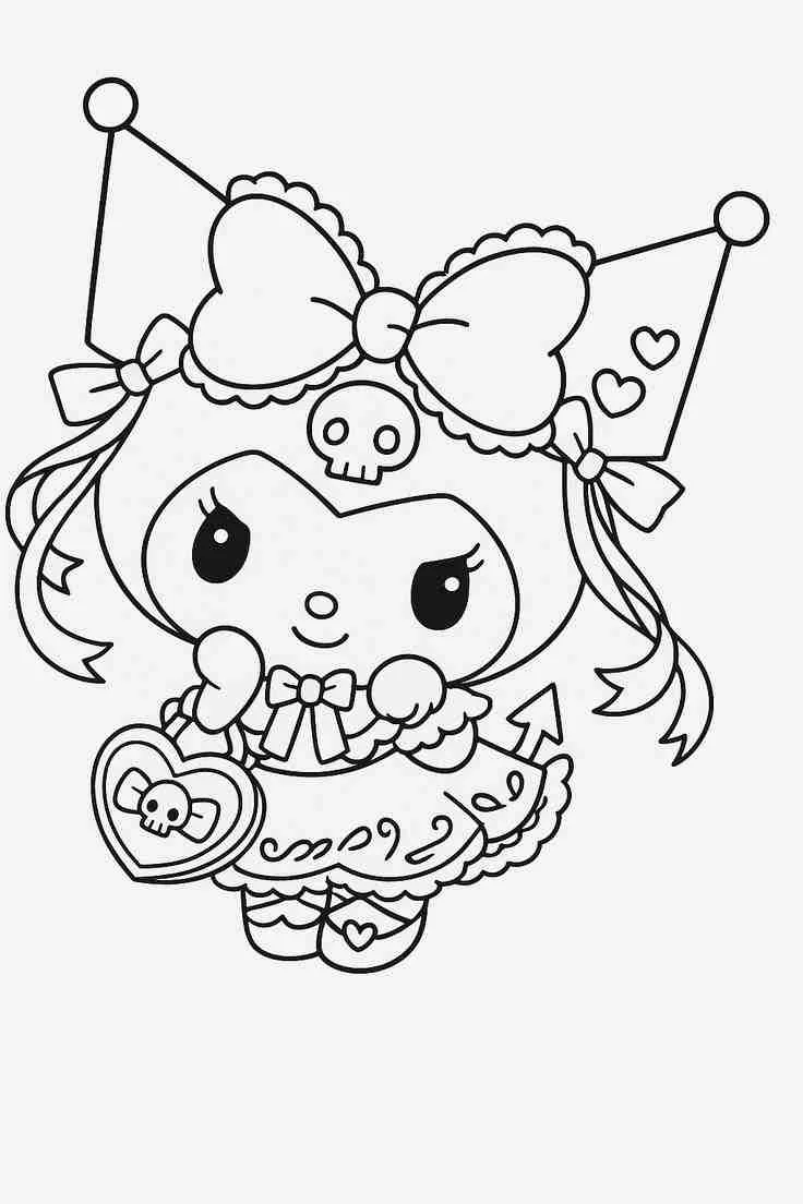 Tranh tô màu Kuromi công chúa