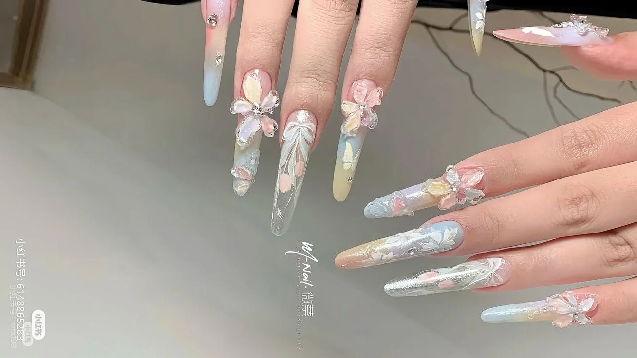 101 gợi ý mẫu nail dài xinh dành cho các cô nàng đam mê móng thon dài - BlogAnChoi