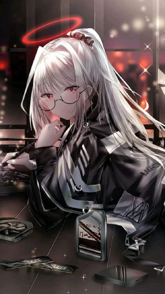 hình ảnh anime nữ ngầu đeo kính