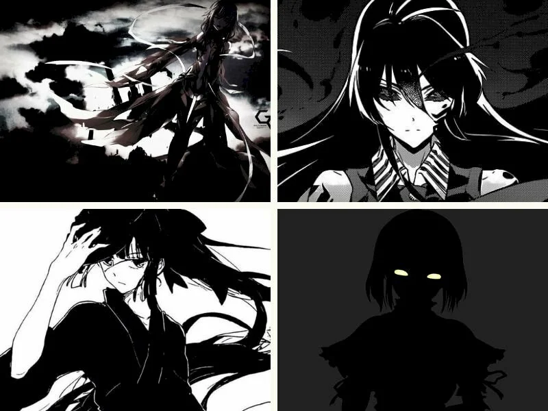 101 hình anime nữ ngầu trắng đen đẹp nhất, tải miễn phí